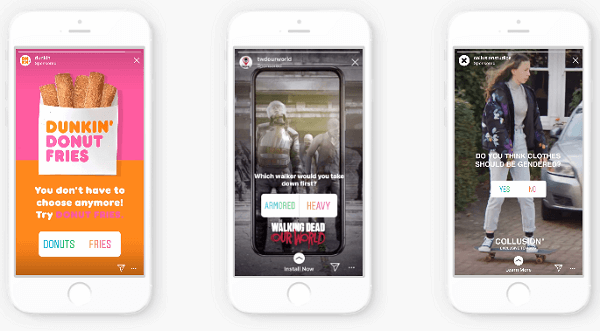 Instagram agregó la opción de incluir elementos interactivos a las Historias patrocinadas, comenzando con la etiqueta de votación.