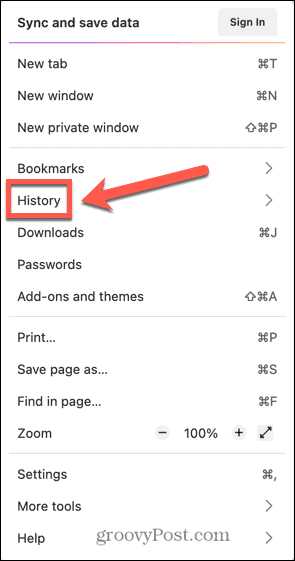 Configuración del historial de Firefox