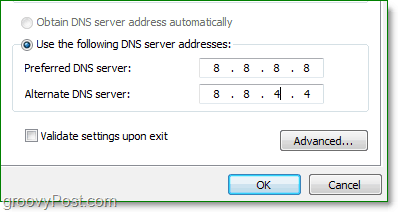 la IP DNS de google es 8.8.8.8 y la alternativa es 8.8.4.4