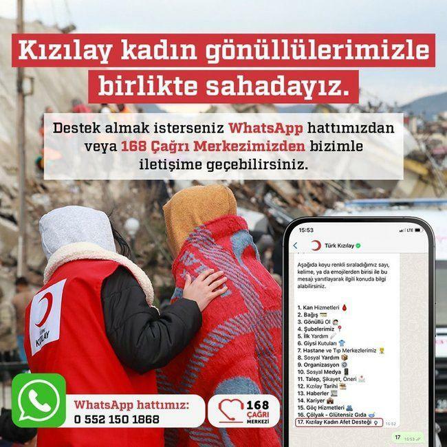 La Media Luna Roja Turca estableció una línea de WhatsApp para las víctimas del terremoto