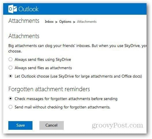 Cómo administrar archivos adjuntos en Outlook.com