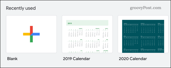 Seleccionar una plantilla de calendario en Hojas de cálculo de Google