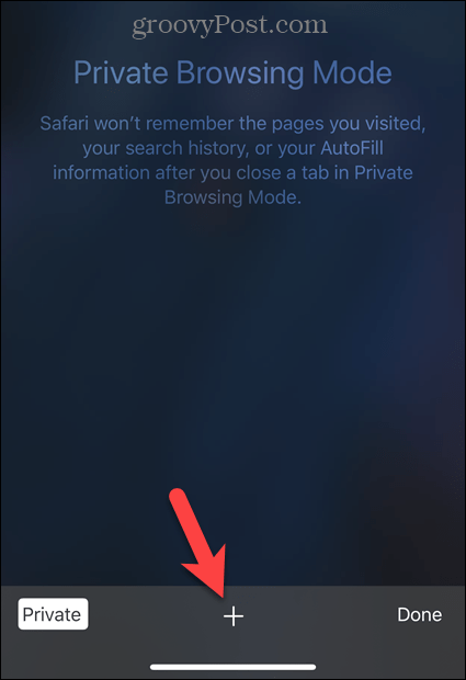 Toque el ícono plus en Safari en iOS