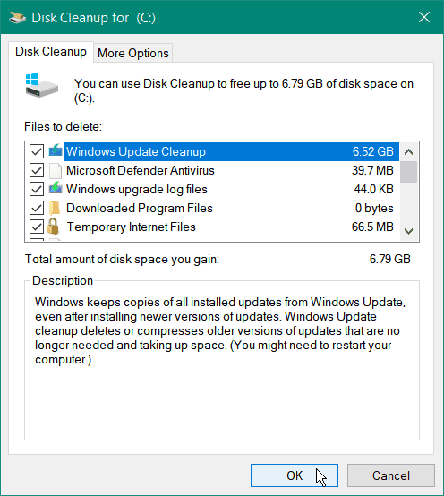 limpiar archivos de sistema limpieza de disco windows 10