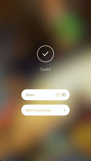 Comparta su video de Hyperlapse en Facebook o Instagram.