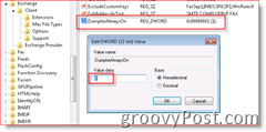 Editor del Registro de Windows que permite la recuperación de correo electrónico en Inbox para Outlook 2007