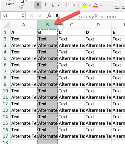 Seleccione un encabezado en Excel