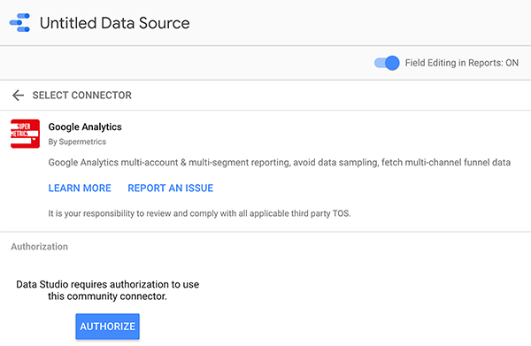 Cómo conectar una fuente de datos a Google Data Studio, consejo 2