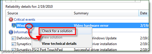 buscar soluciones de Windows 7 a los problemas