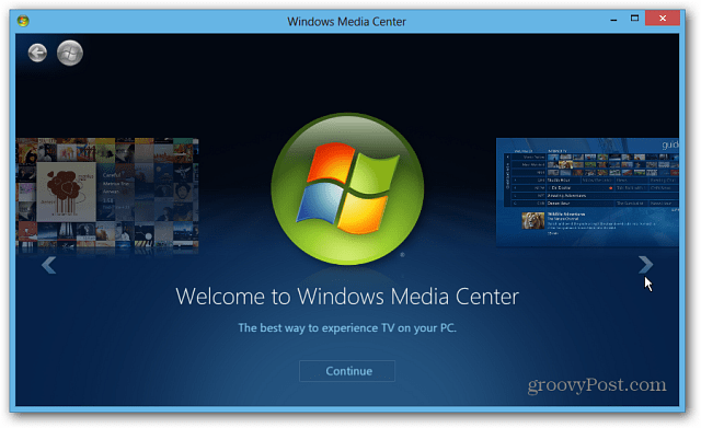 Inicie Windows Media Center