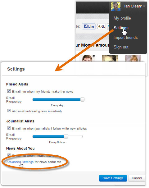 configuración avanzada de newsle