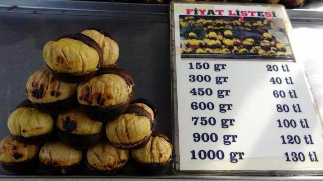 Las castañas cocidas pesaban 130 liras