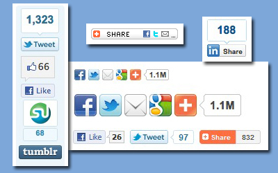 botones de compartir en redes sociales