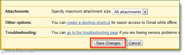 guardar los cambios del modo sin conexión de gmail