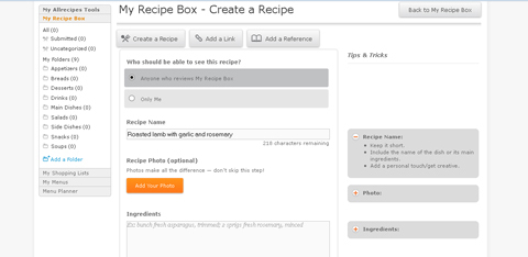 caja de recetas allrecipes