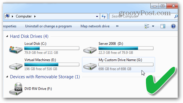 lista de unidades de disco duro en el explorador de archivos de Windows