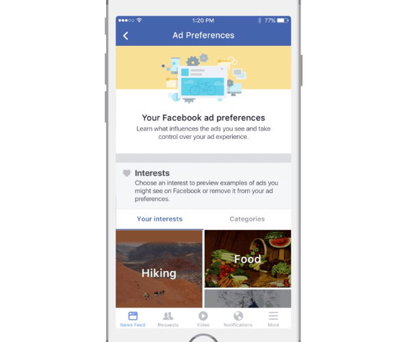 preferencias de anuncios de facebook