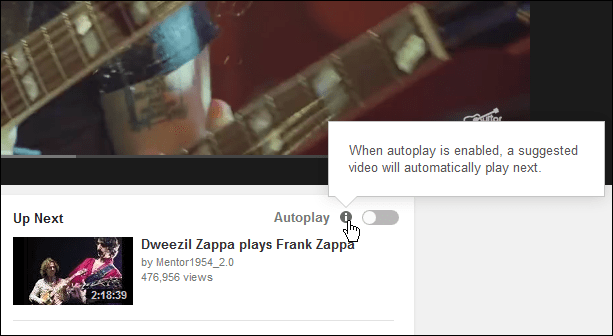 parte inferior del botón de reproducción automática de YouTube