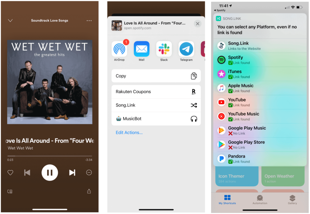 Atajos de Siri para Spotify Siri compartir canciones