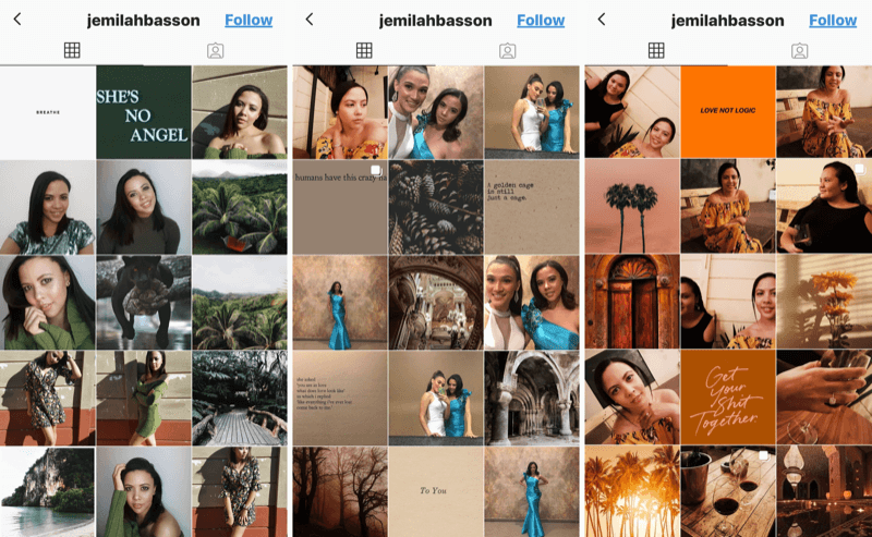 Perfil comercial de Instagram para Jemilah Basson