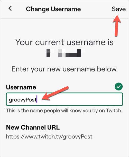 Cambiar el nombre de usuario de Twitch en Android