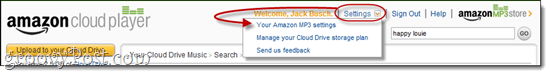 Configuración de Amazon Cloud Player