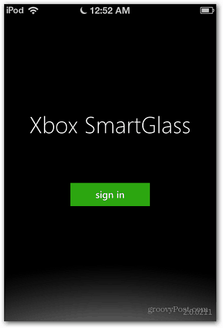 Xbox SmartGlass Iniciar sesión en iOS