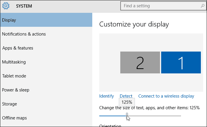 Configuración de tamaño de texto Windows 10