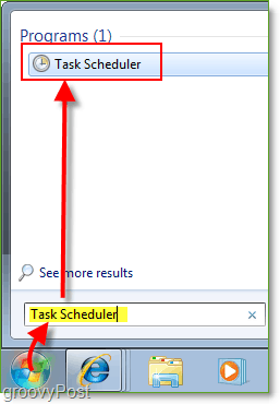 Captura de pantalla: Programador de tareas de inicio de Windows 7