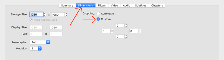 Ficha Dimensiones en Handbrake