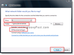 Asigne una unidad de red en Windows Vista y Server 2008 desde el Explorador de Windows