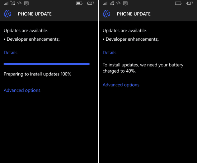 Actualización de Windows 10 Phone