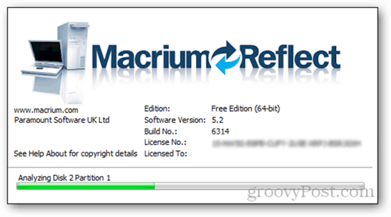 2 - primer lanzamiento de macrium reflect load