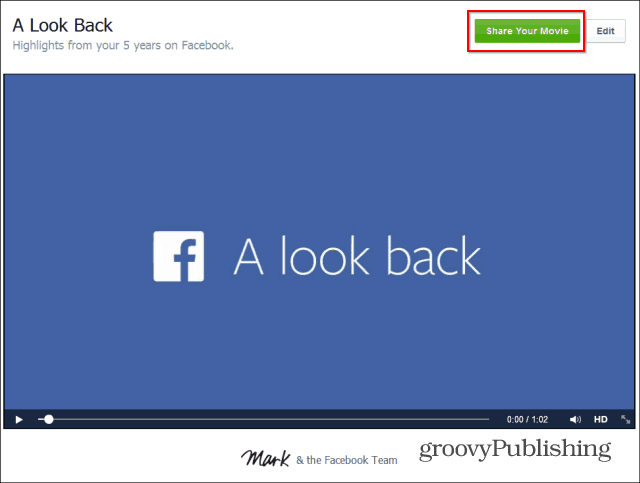 Facebook Look Back compartir