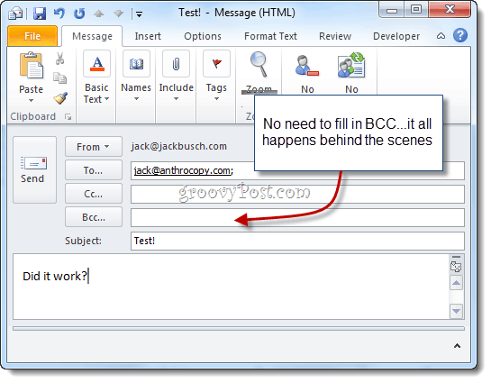 Auto BCC a Outlook 2010