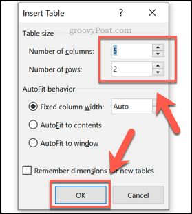 Insertar una tabla en Word