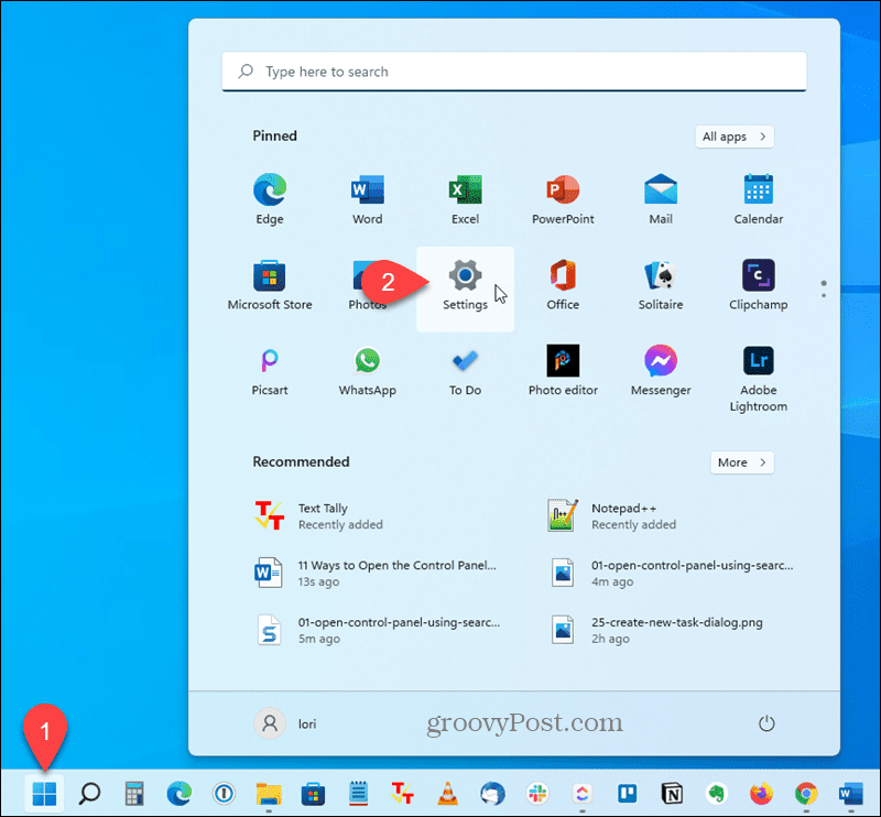 Abra la aplicación Configuración en Windows 11