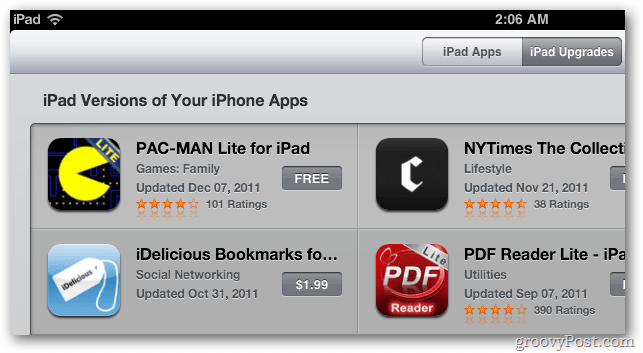 Versiones iPad de aplicaciones iPhone