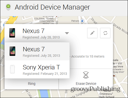 Dispositivos de interfaz web de Android Device Manager