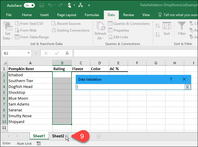 Cómo crear listas desplegables mediante la validación de datos en Microsoft Excel