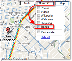 Cómo habilitar Google Transit Maps