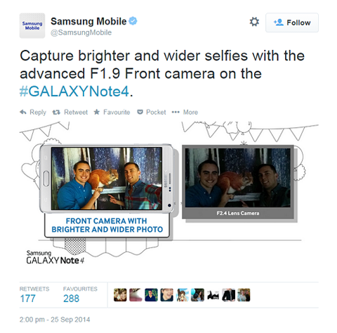 tweet de Samsung