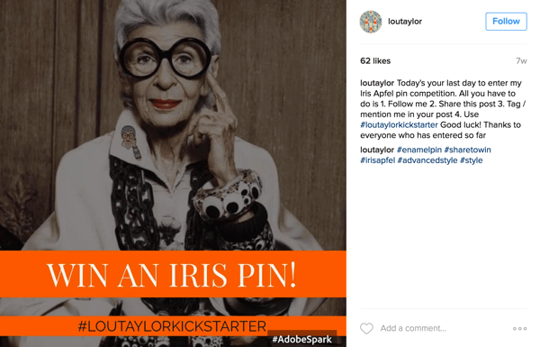 Para un concurso de hashtags de Instagram, pida a los usuarios que publiquen una foto junto con el hashtag de su campaña.