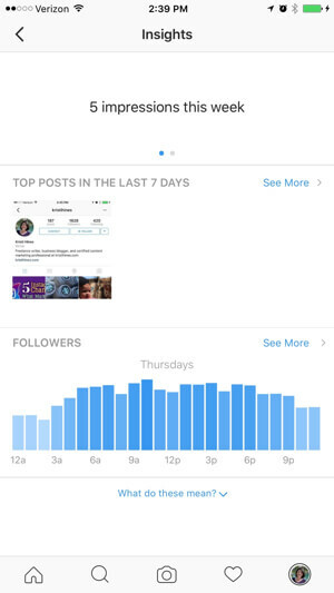 estadísticas de perfil de negocio de instagram