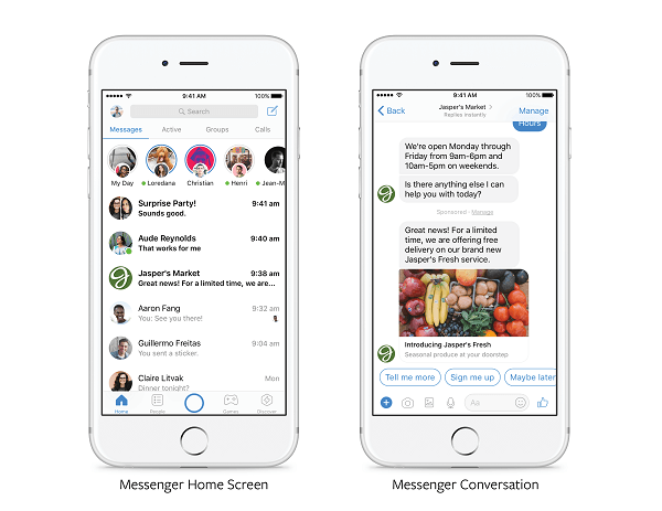 Facebook anunció que "en los próximos meses" todos los anunciantes podrán enviar promociones relevantes directamente a los clientes que se hayan comunicado previamente con una marca en Messenger.