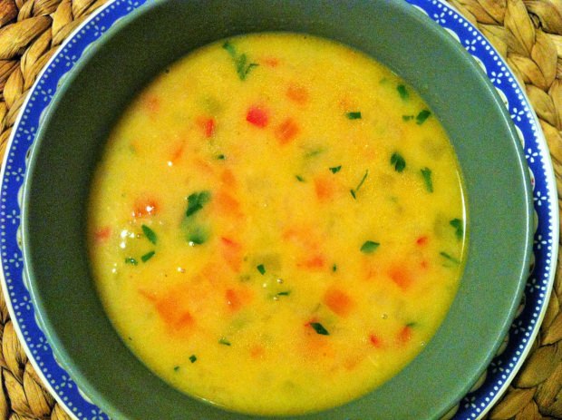 sopa de verduras sazonada