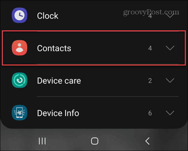 widget de contactos android