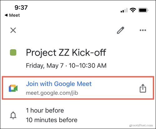 Enlace de Google Meet
