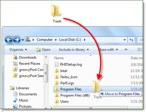 Cómo mover una carpeta en Windows 7