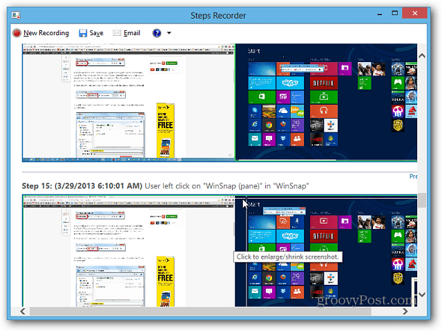 Use Steps Recorder en Windows 8.1 para solucionar problemas de PC